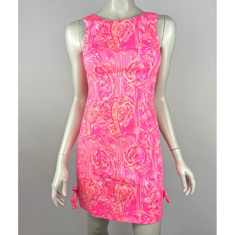 Lilly‎ Pulitzer Mila Shift Dress Women 00 NWOT Sleeveless Lined Zip Closure Neon